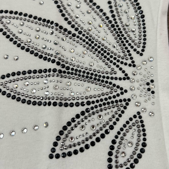 Christine Alexander V-Neck Rhinestone Embellished Tank Top White Size Small - Picture 3 of 6